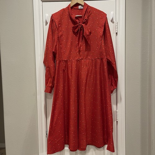 Abito midi vintage rosso - , a