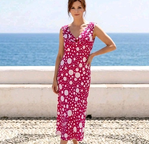 Abito midi kaliko rosa pois - rosa,