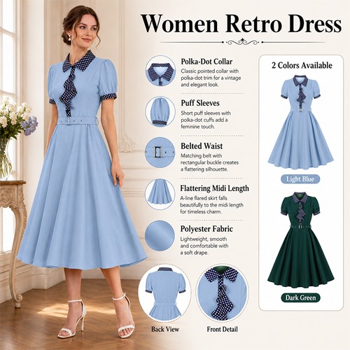 Abito donna vintage - , colletto