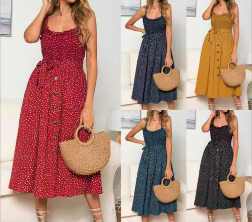 Maxi abito donna boho pois - abito, a