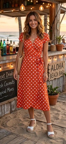 Boden orange polka - ,