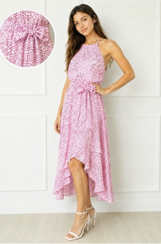 Abito midi express bianco rosa - abito,