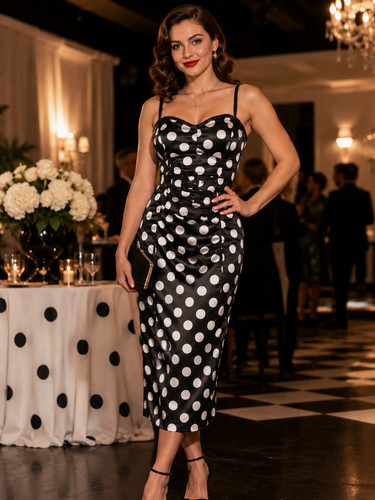Chateau black white polka - le,