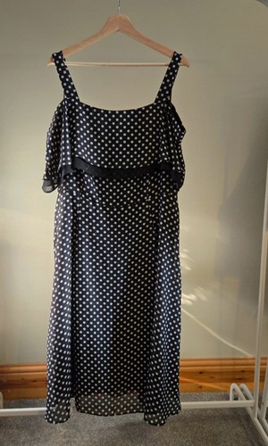 Black white polka dot - white,