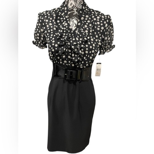 Abito donna nero pois agb - abito,