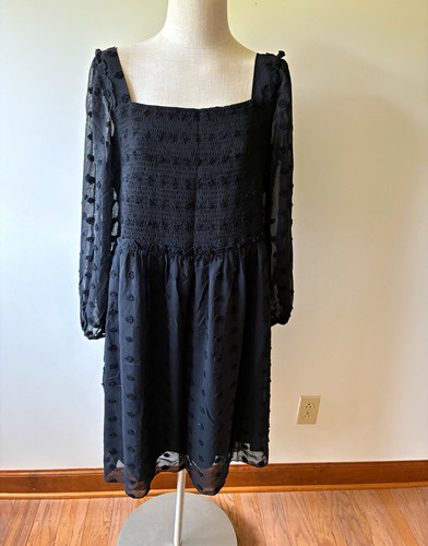 Btfbm black polka dot - black, chiffon