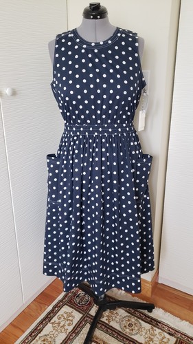 Abito smanicato pois bianco - a,