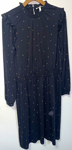 Abito ginocchio pois - abito, nero