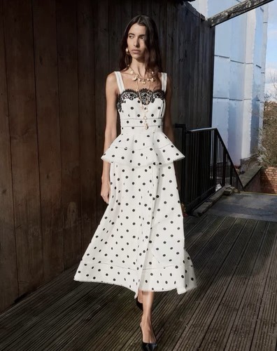 Autoritratto abito midi bianco - abito,